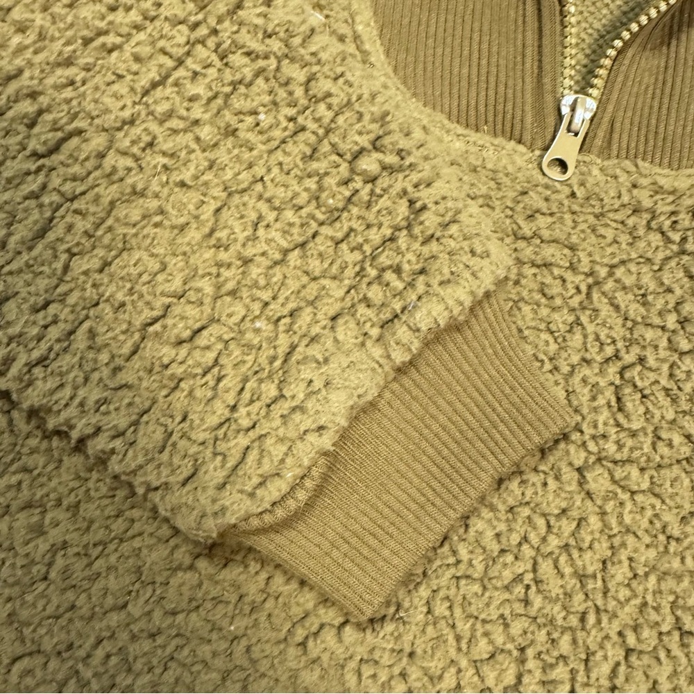 New Aerie Dream Sherpa Quarter Zip Sweatshirt Size S - Picture 10 of 10
